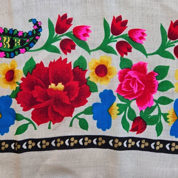 NWT Echo 100% Wool Scarf Floral - Picture 3 of 10